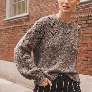 Madewell Pointelle Bubble Sleeve Sweater